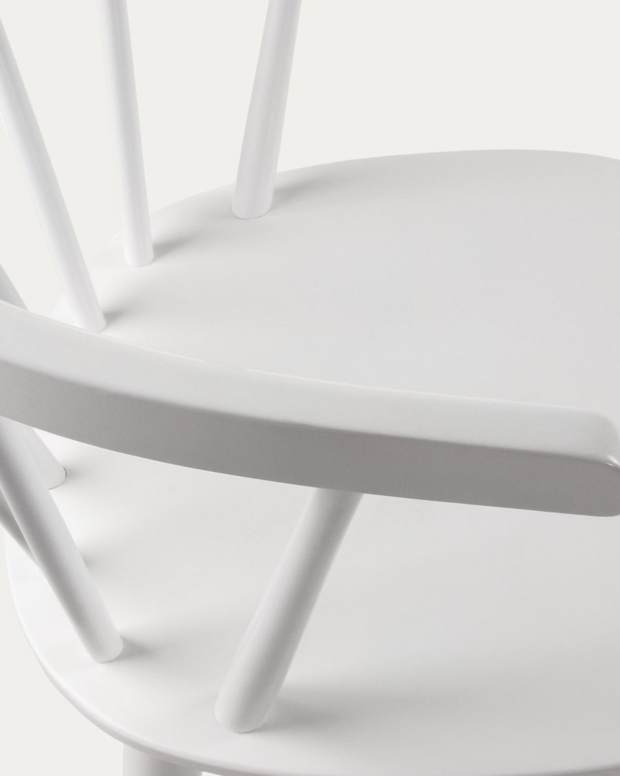 Trise MDF and solid rubber wood chair with white lacquer