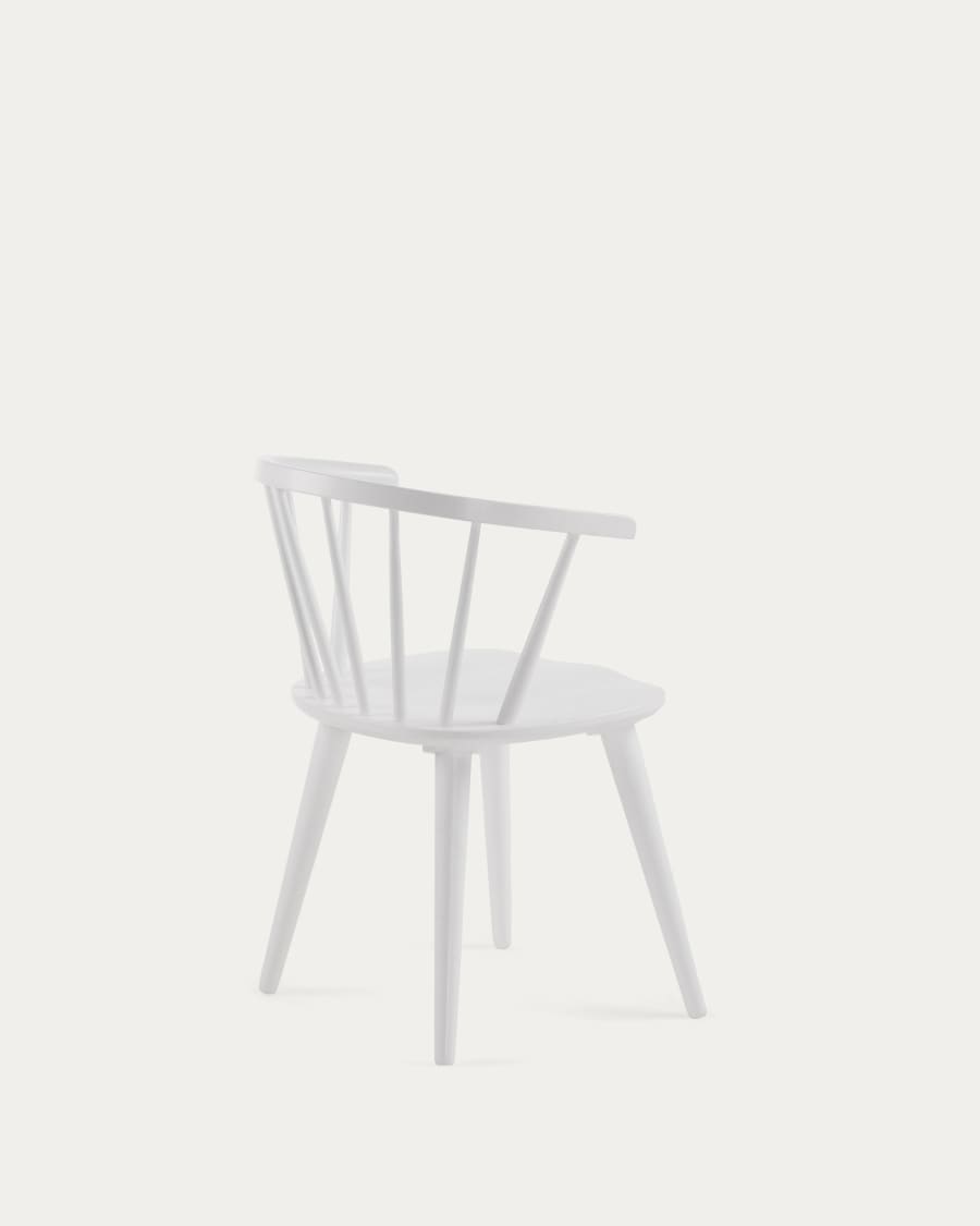 Trise MDF and solid rubber wood chair with white lacquer