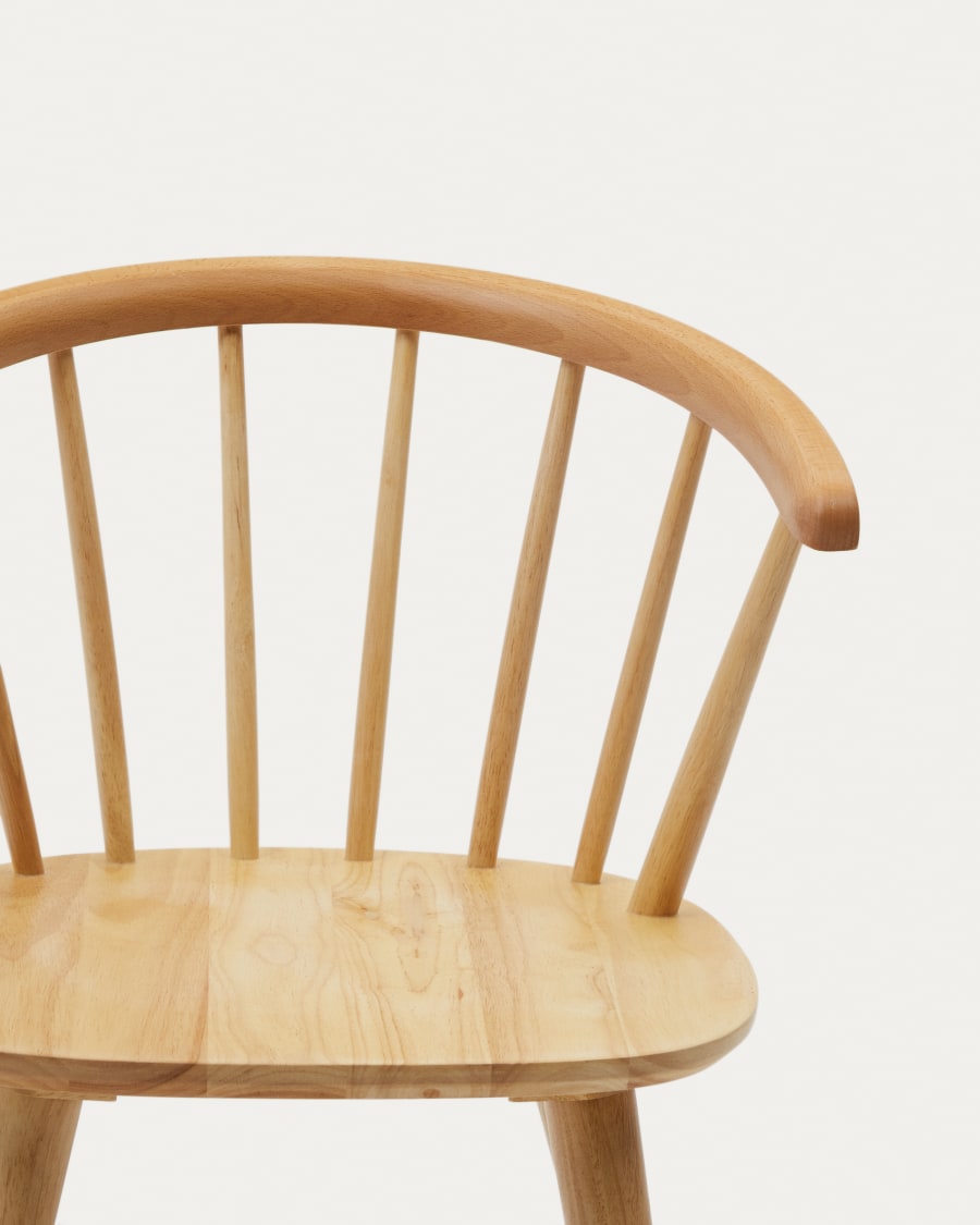Trise MDF and solid rubber wood chair with natural lacquer