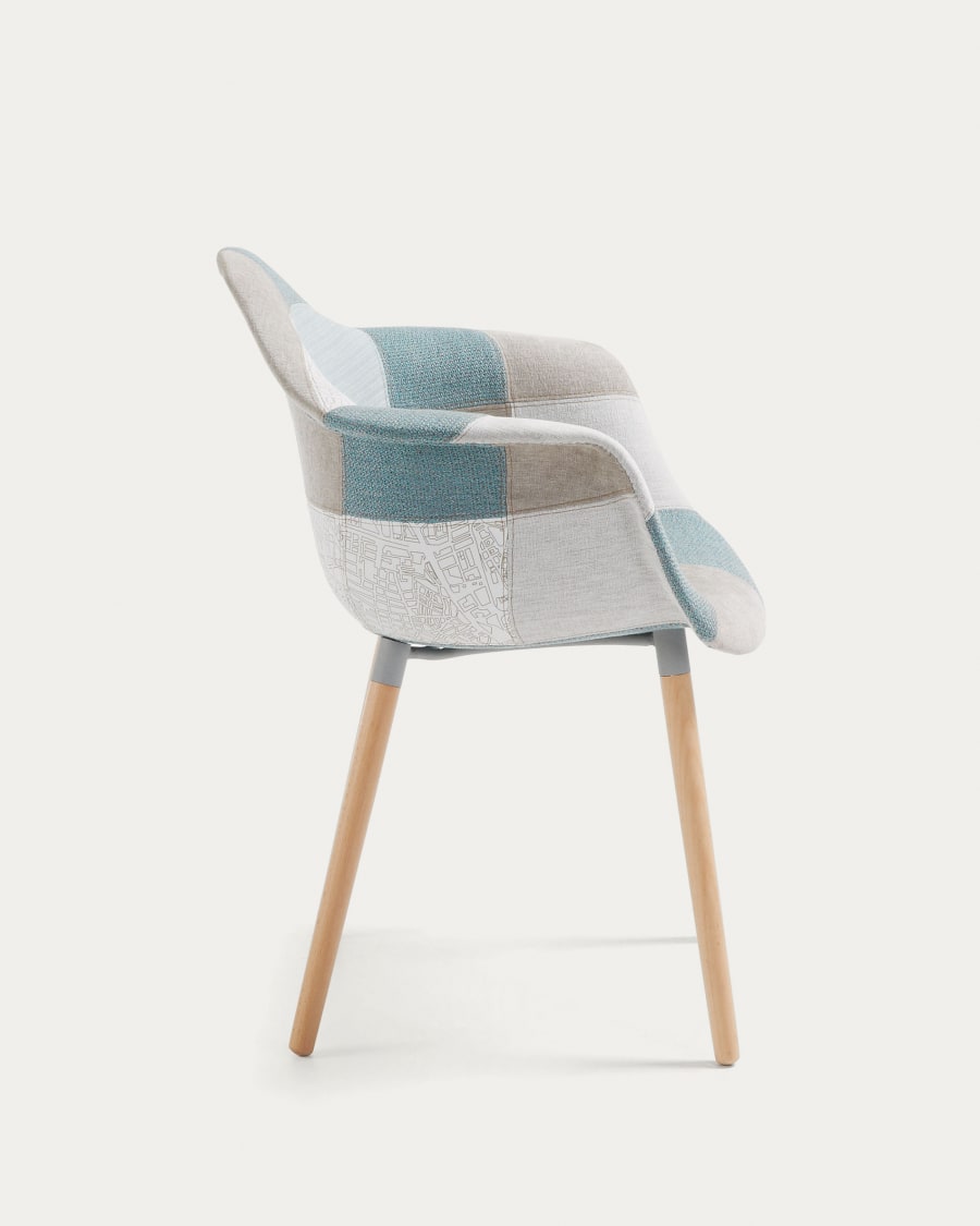 Καρέκλα Kevya, μπλε patchwork