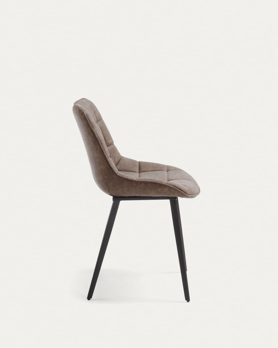Light grey synthetic leather Adam chair