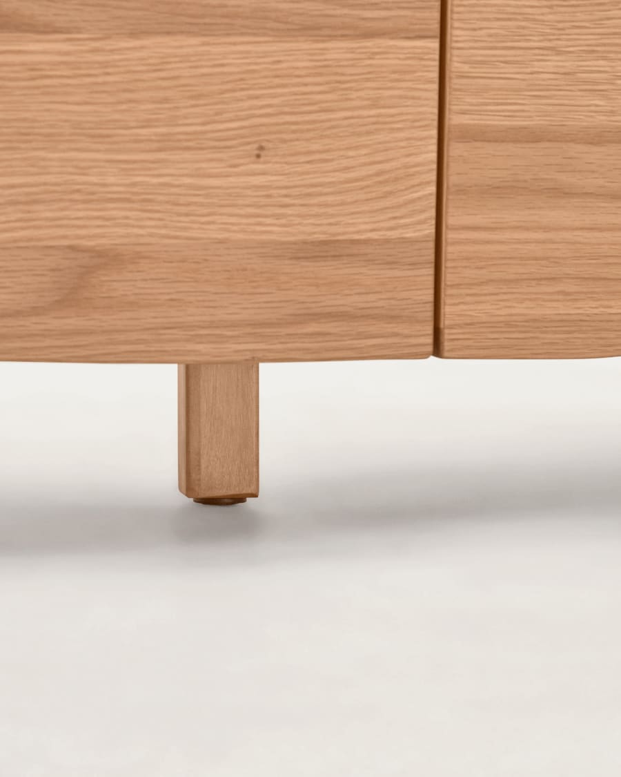 Rasha 4 door TV stand in oak veneer with natural finish, 200 x 45 cm