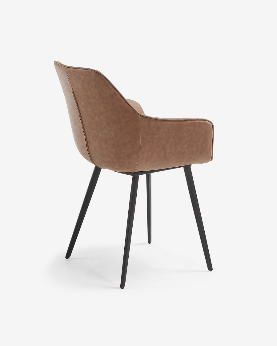 Amira armchair legs epoxy seat PU distressed oxid brown