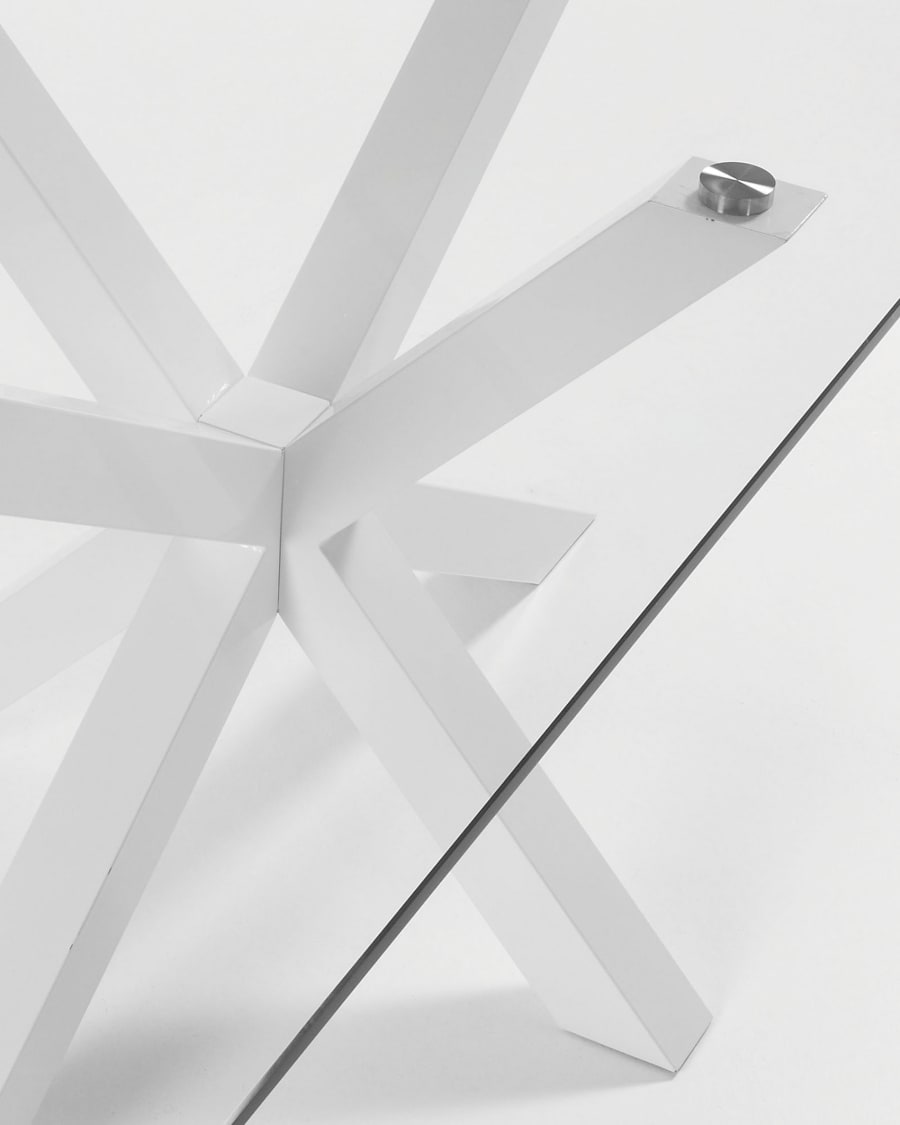 Argo table 150 x 90 cm, epoxy white and transparent glass