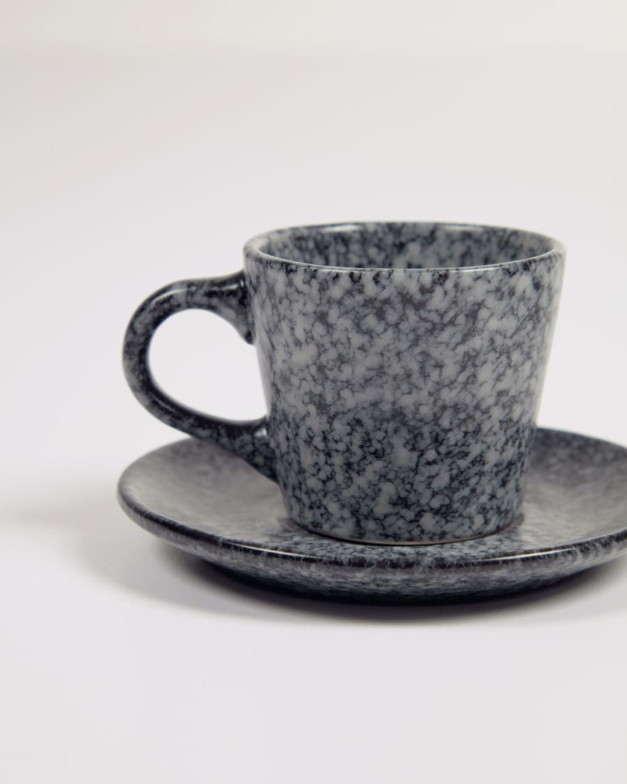 Airena ceramic coffee cup and saucer in black
