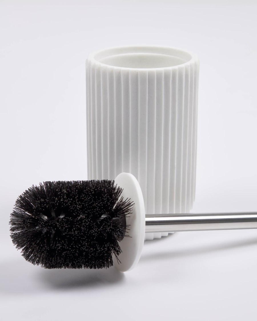 Ateneas white polyresin toilet brush
