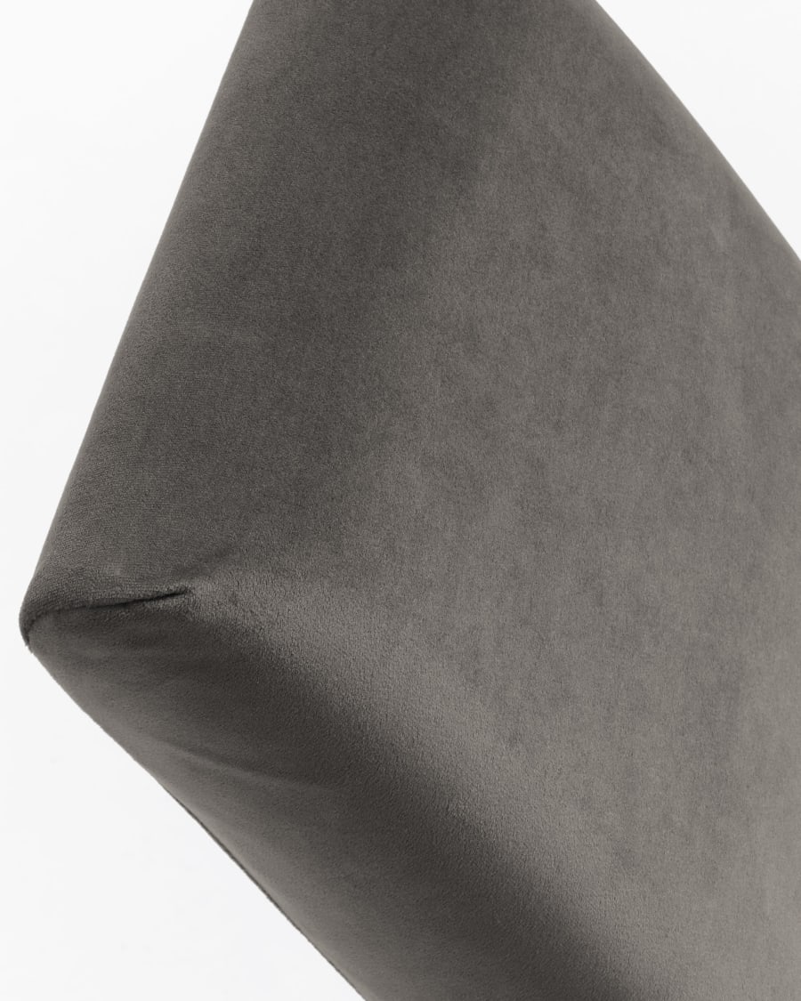 Καρέκλα Freda, γκρι βελούδο και φυσικό