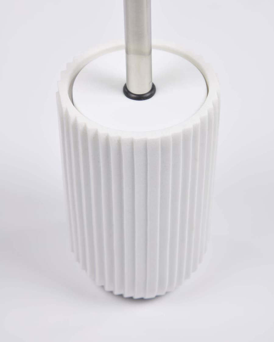Ateneas white polyresin toilet brush