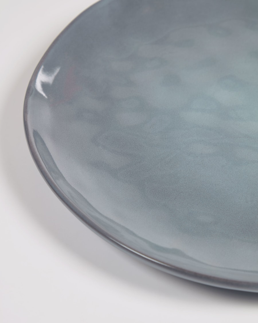 Airena flat ceramic plate in blue