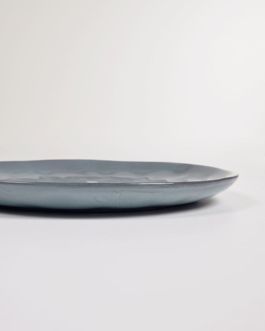 Airena flat ceramic plate in blue