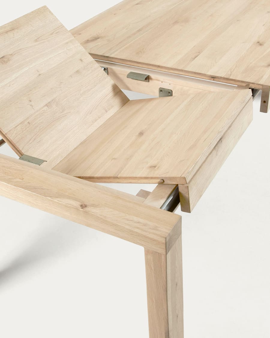 Briva extendable table with a whitewashed oak wood veneer finish, 200 (280) x 100 cm