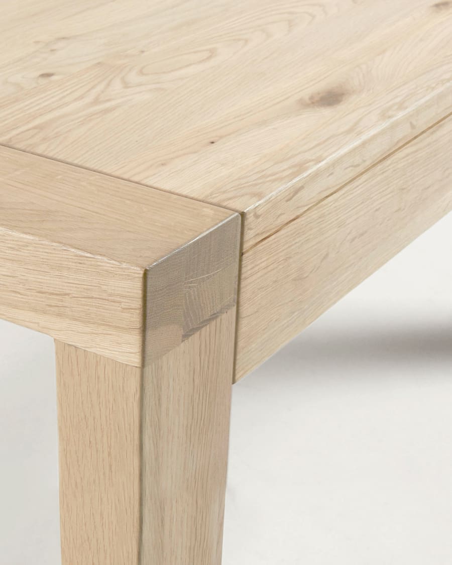 Briva extendable table with a whitewashed oak wood veneer finish, 200 (280) x 100 cm