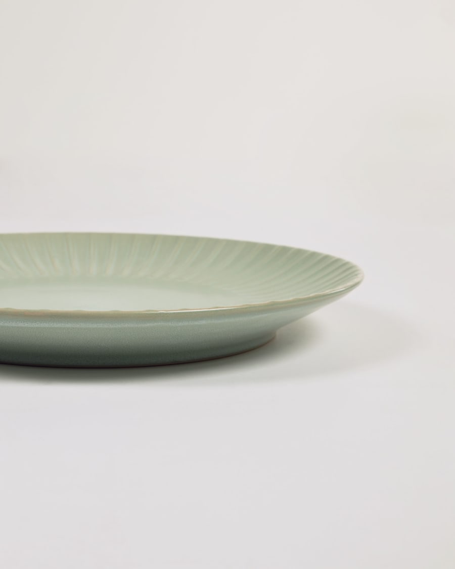 Itziar ceramic dessert plate in green
