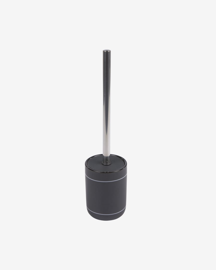 Cerisa black ceramic toilet brush with white detail