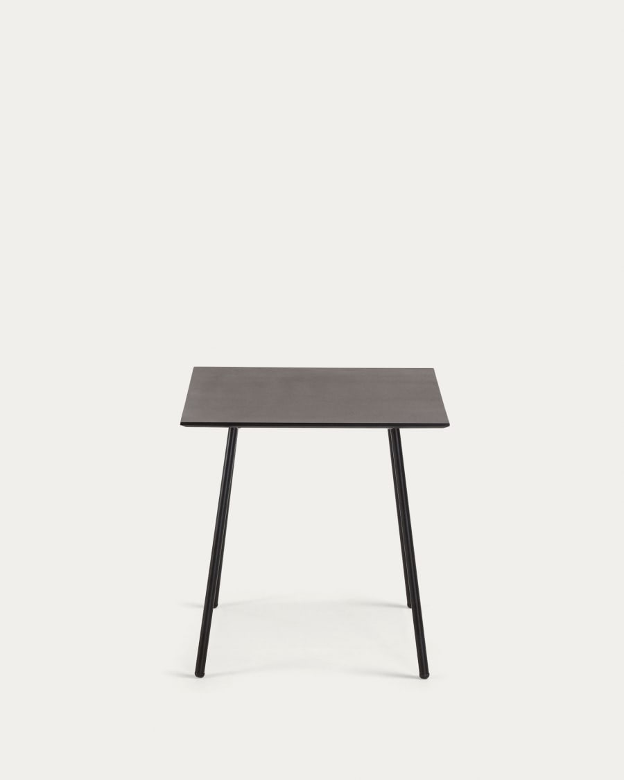 Mathis Tisch Zementfaser und Stahlbeine mit schwarzem Finish 75 x 75 cm