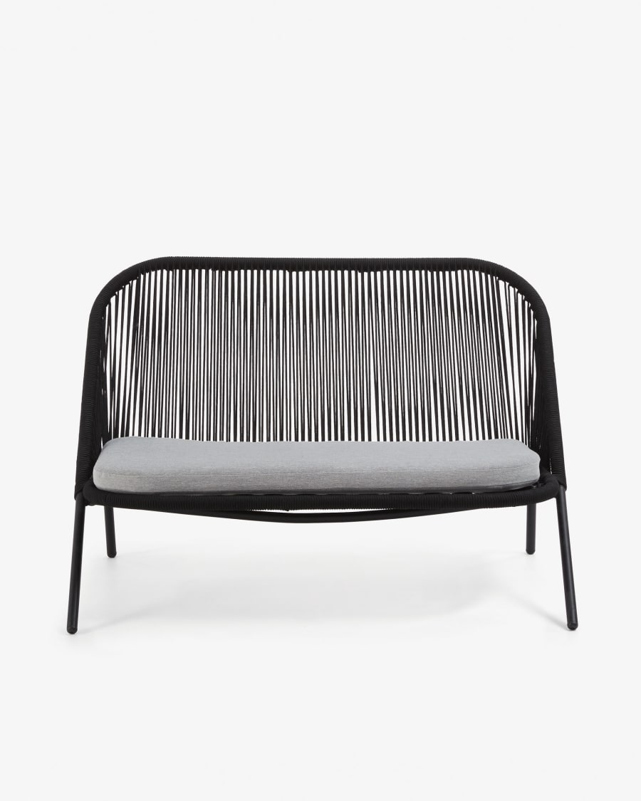 Shann 2 seater sofa in black cord, 121 cm