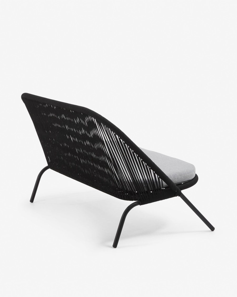 Shann 2 seater sofa in black cord, 121 cm