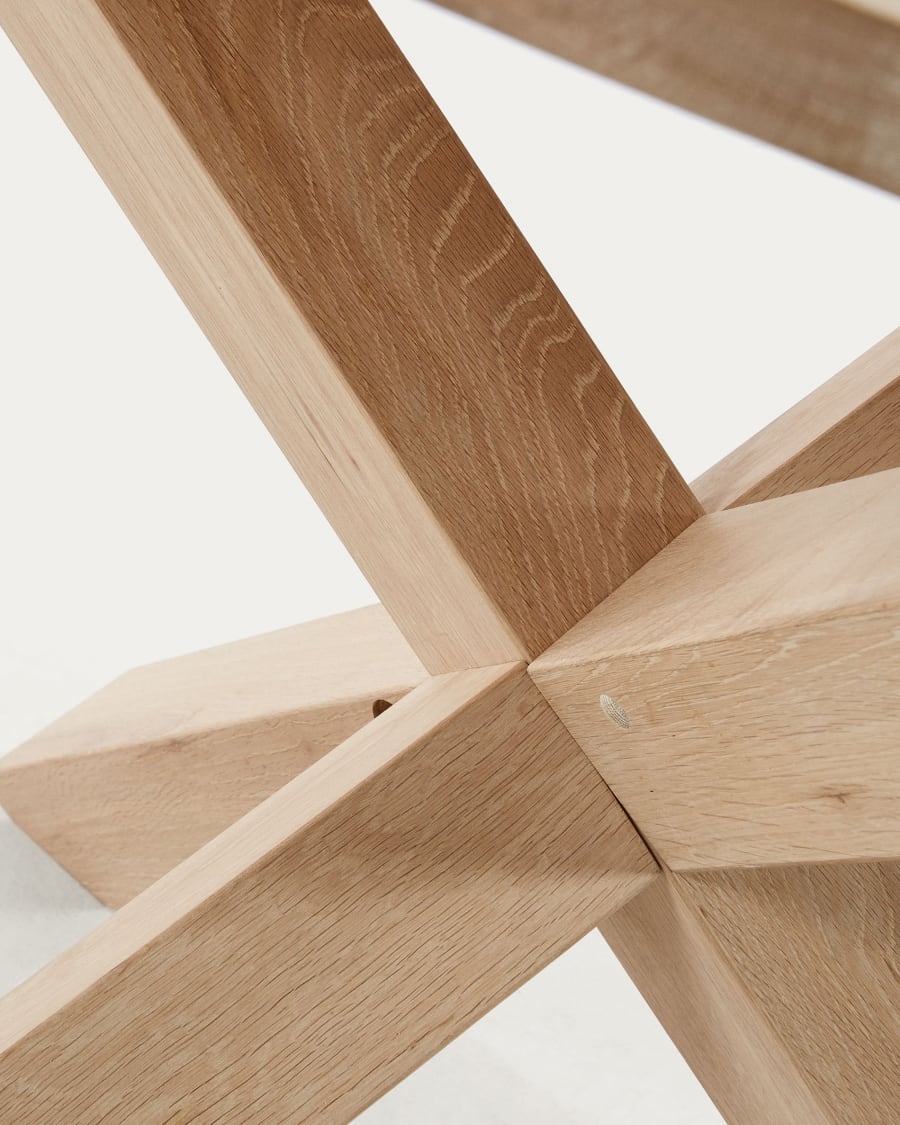 Lotus wood table in solid oak, Ø 120 cm