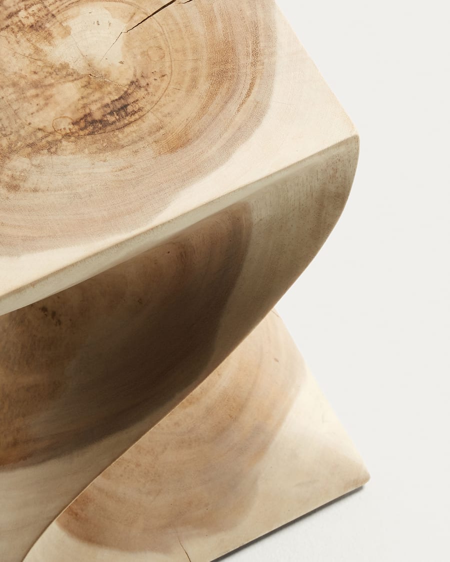 Hakon solid rain tree wood side table, 30 x 30 cm