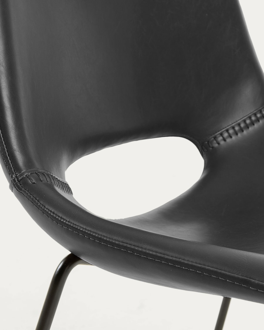 Zahara black chair with steel legs with black finish