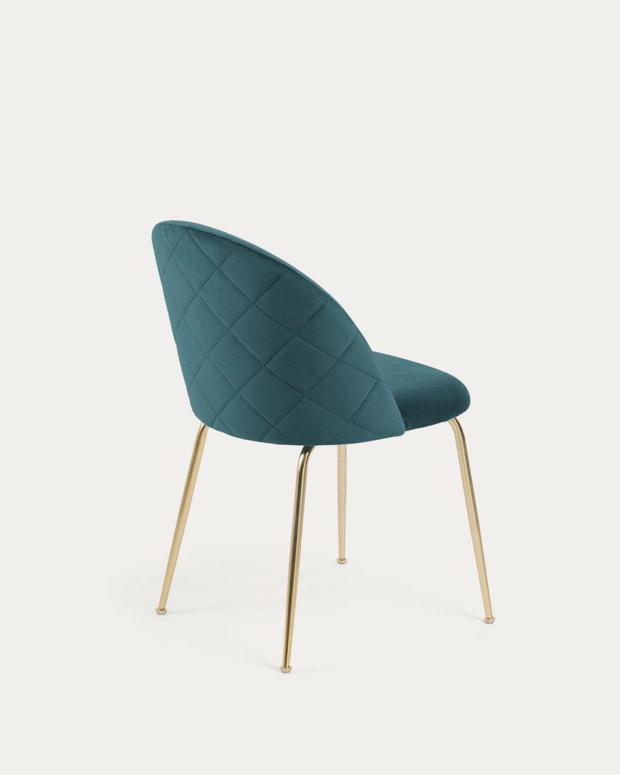 Ivonne turquoise velvet chair