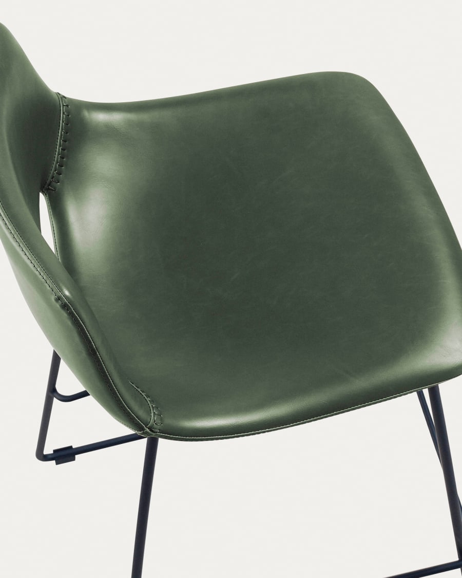 Green synthetic leather Zahara barstool height 65 cm