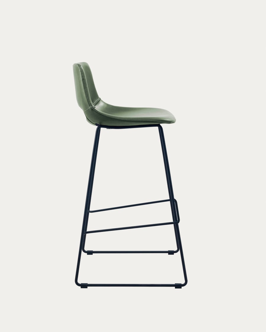 Green synthetic leather Zahara barstool height 76 cm