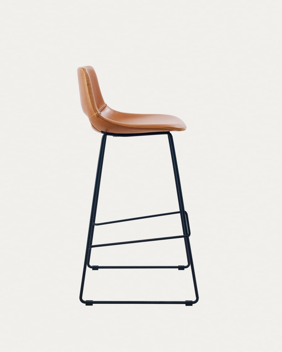 Brown synthetic leather Zahara barstool height 76 cm