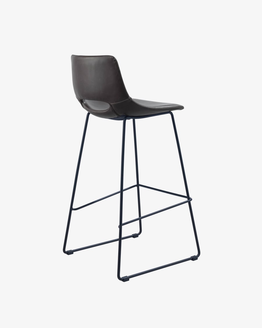 Dark brown synthetic leather Zahara barstool height 65 cm