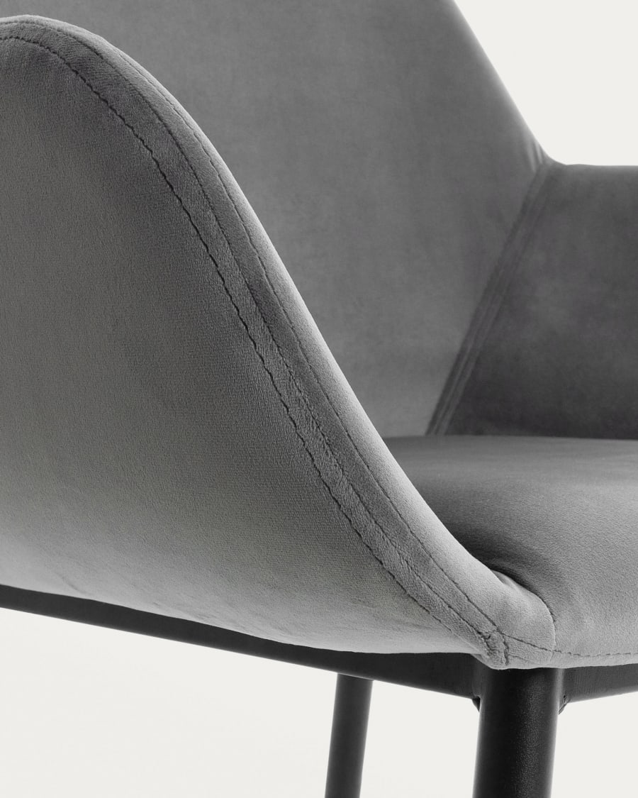 Konna grey velvet chair