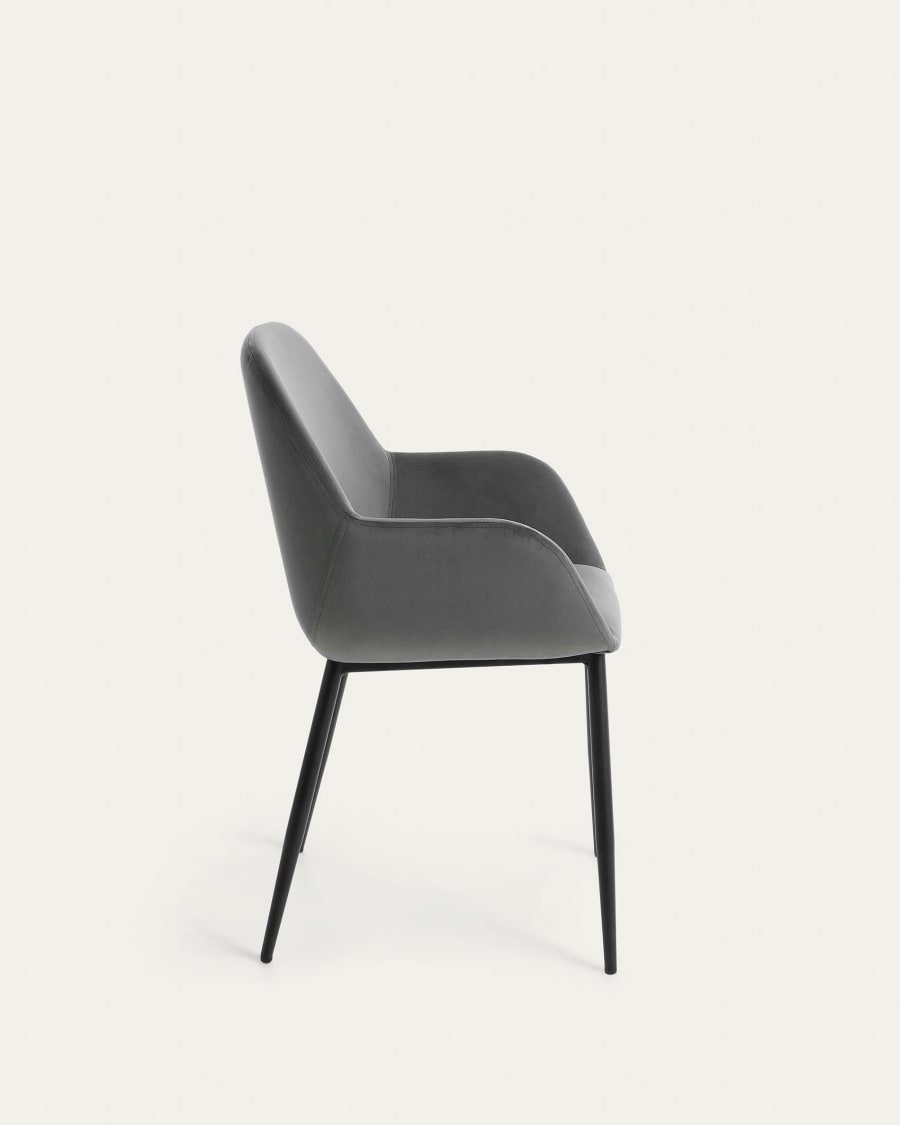 Konna grey velvet chair