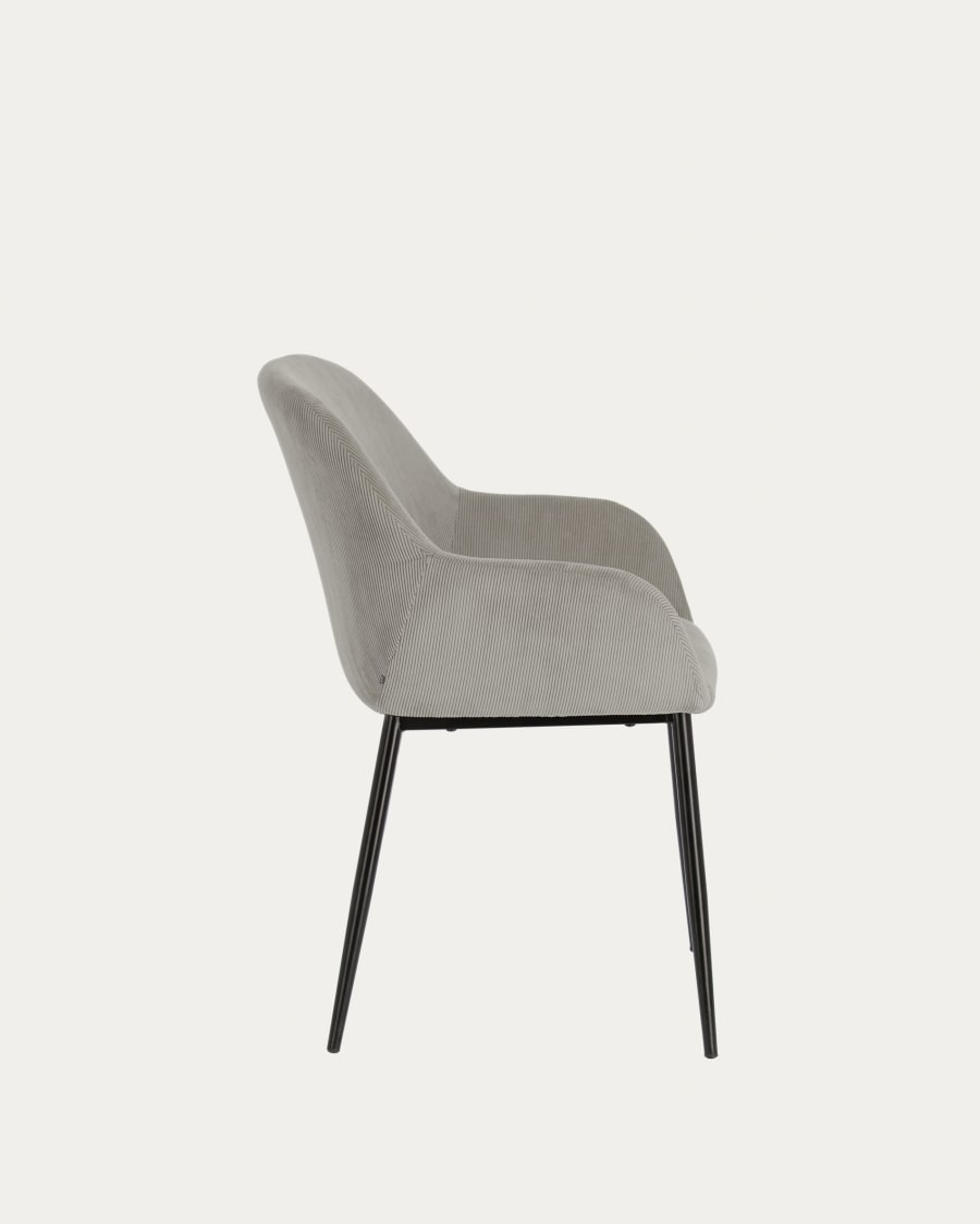 Konna light grey corduroy chair