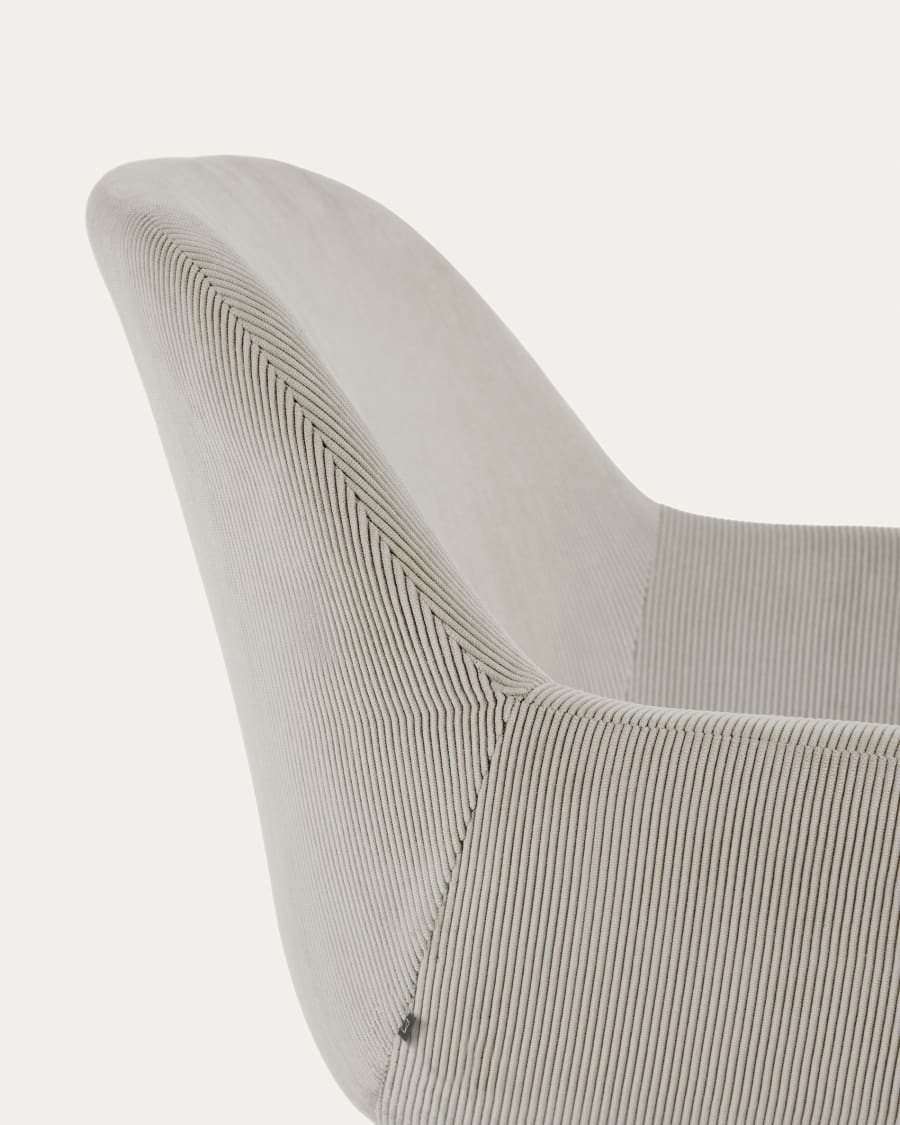 Konna light grey corduroy chair