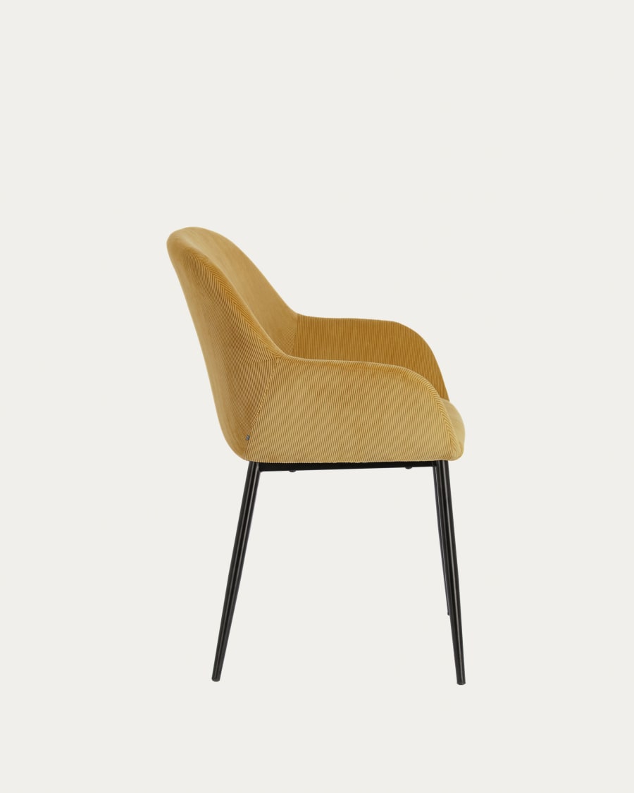 Konna mustard corduroy chair