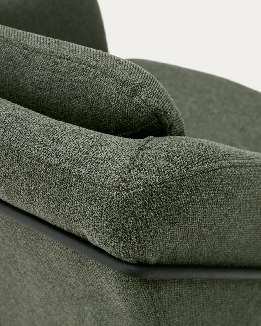 Brida Sessel in Grün und Stahlbeine mit schwarzem Finish