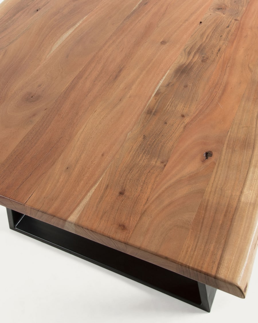 Alaia table in solid acacia wood with natural finish, 160 x 90 cm