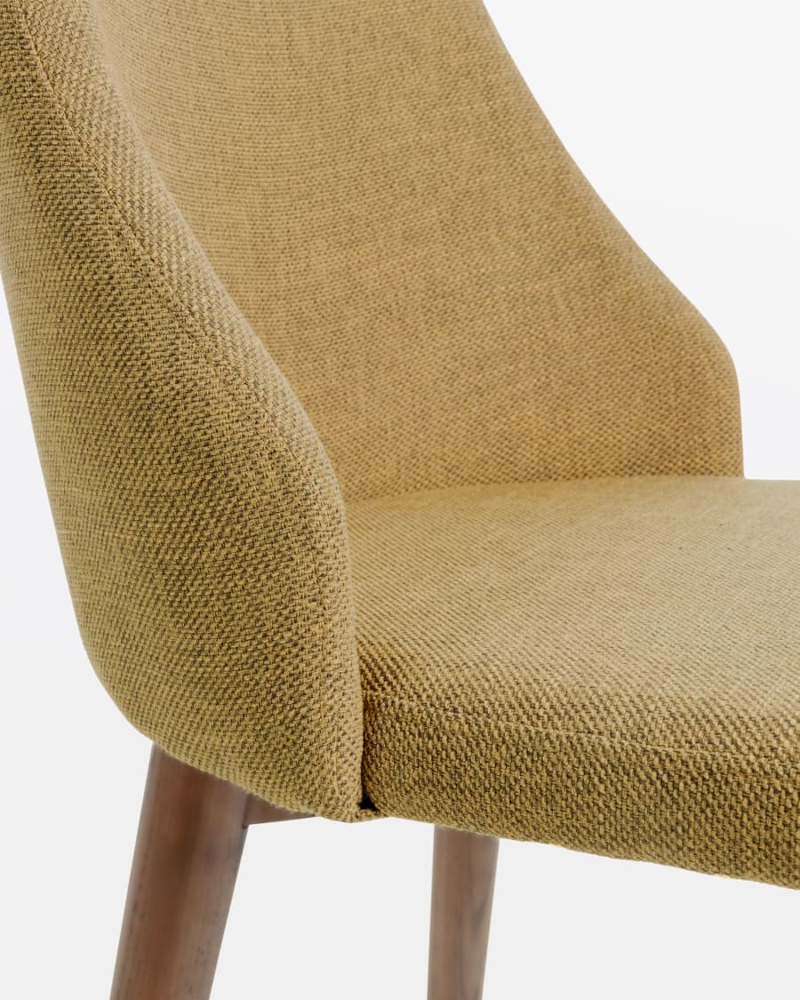 Rosie mustard chair dark finish