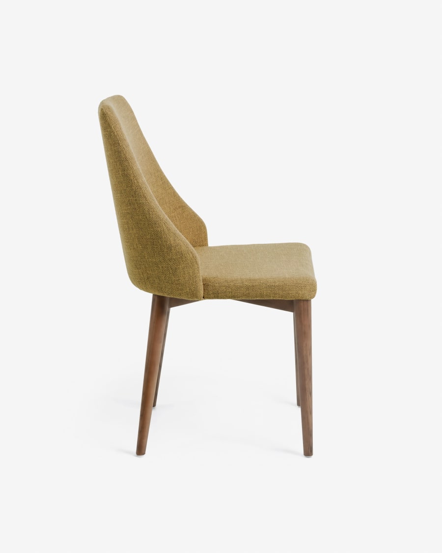 Rosie mustard chair dark finish