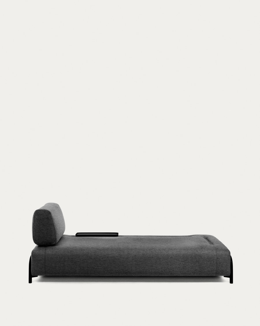 Compo 3 seater sofa with small tray in dark grey, 232 cm