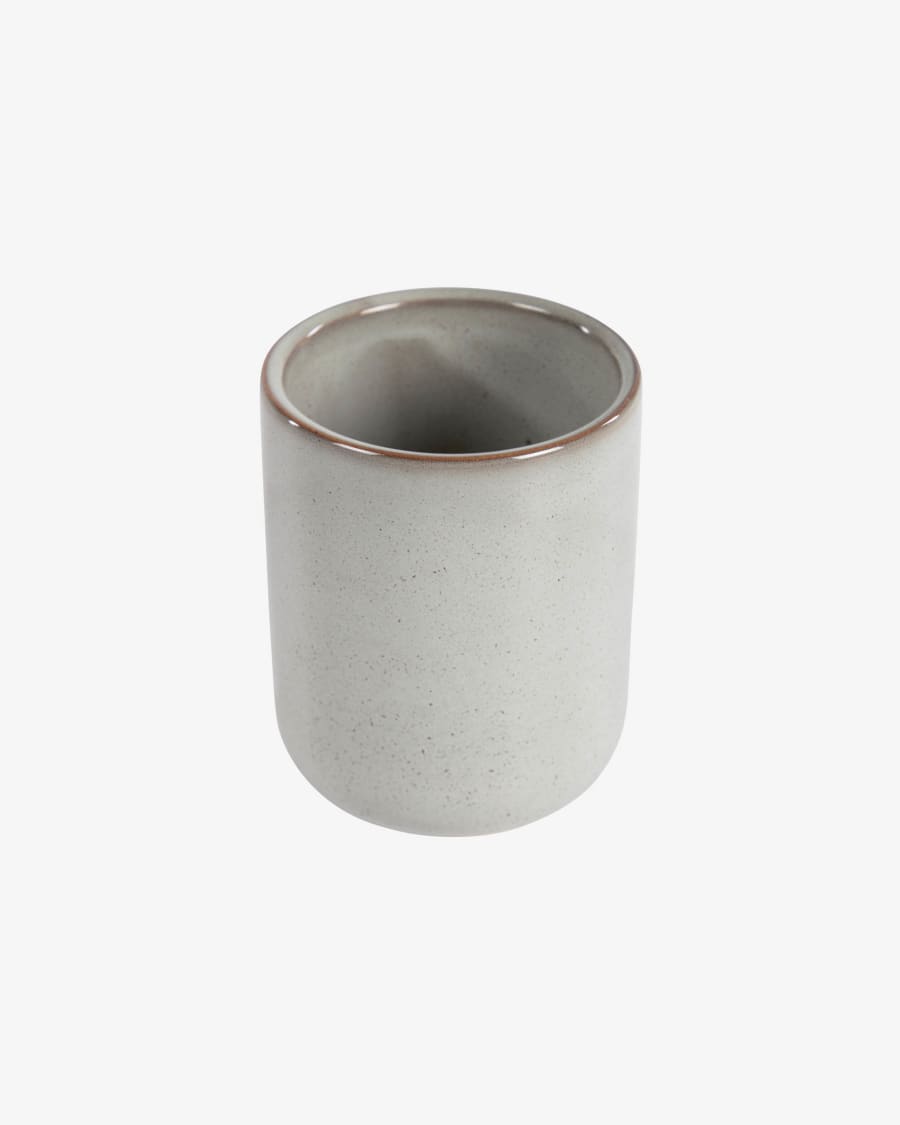 Chavela grey ceramic toothbrush holder
