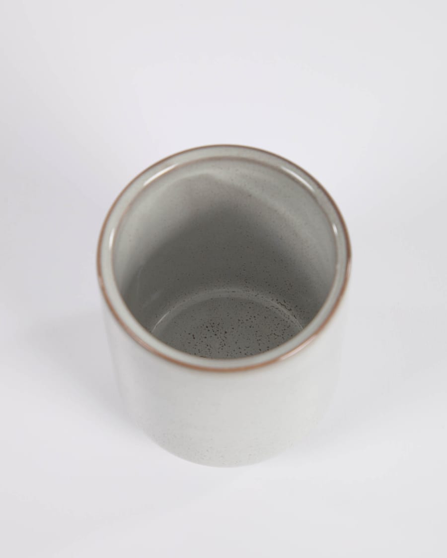 Chavela grey ceramic toothbrush holder