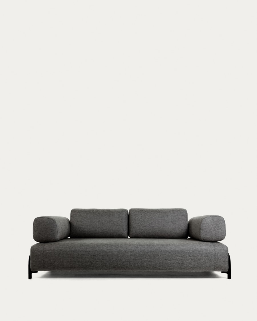 Compo 3 seater sofa in dark grey, 232 cm