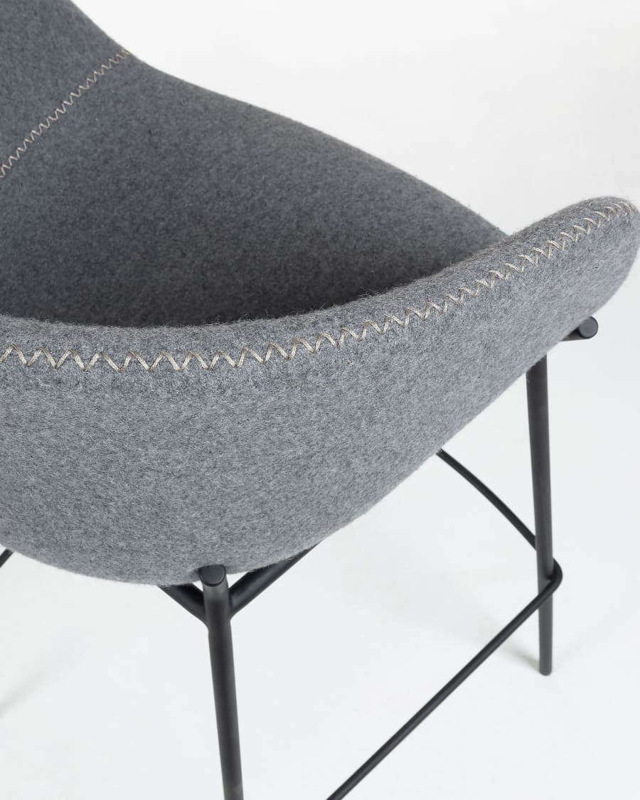 Grey Yvette barstool height 74 cm
