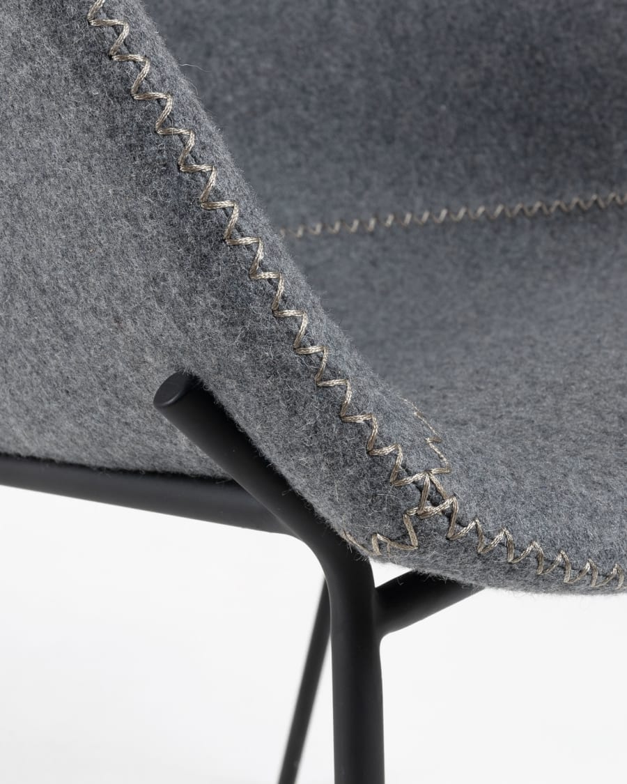 Grey Yvette barstool height 74 cm