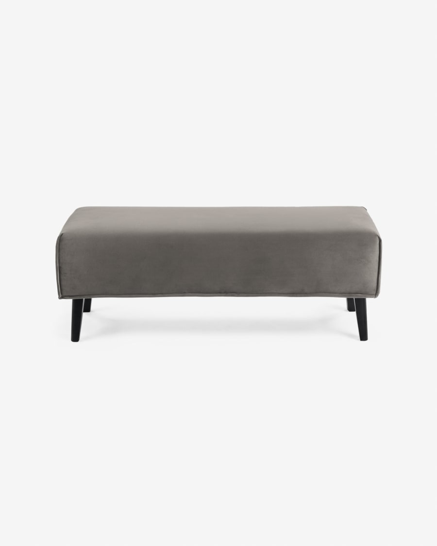 Grey velvet Dyla bench 111 cm