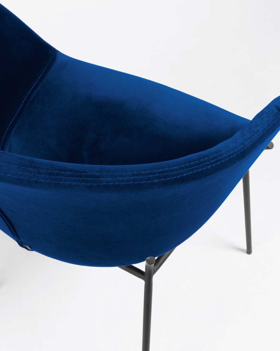 Yvette blue velvet chair
