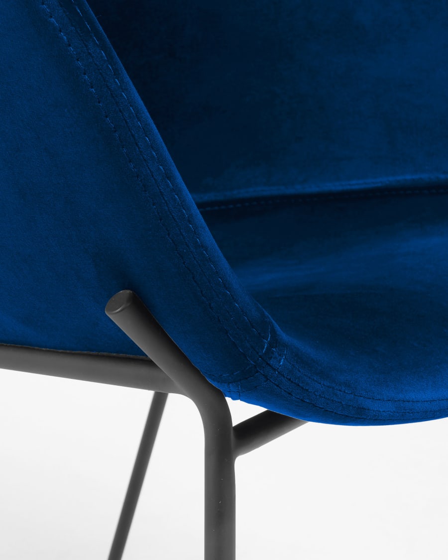 Yvette blue velvet chair