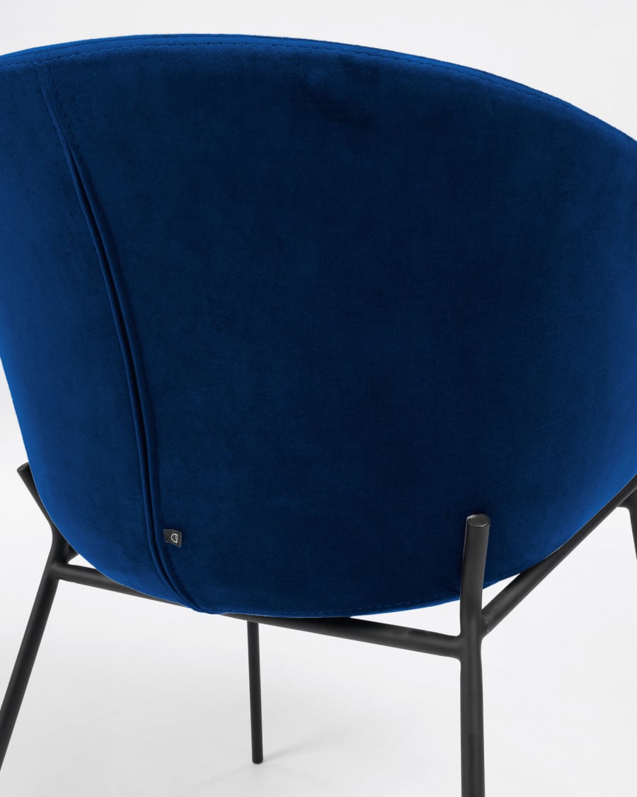 Yvette blue velvet chair