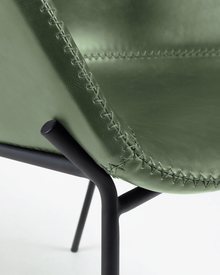 Yvette armchair green and black metal PU