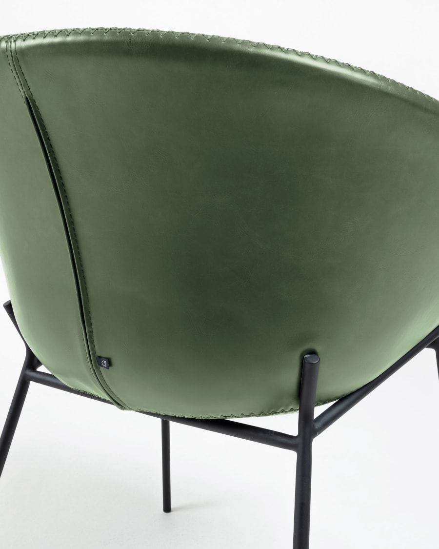 Yvette armchair green and black metal PU